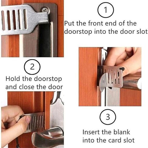 8cm Stainless Steel Safety Door Stops Portable Anti-Theft Door Blocker Safe Lock StopperyTool for Home Hotel Travel (Silver) in Saudi Arabia
