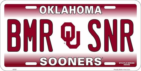 Hangtime BMR SNR Oklahoma Novelty License Plate in Saudi Arabia