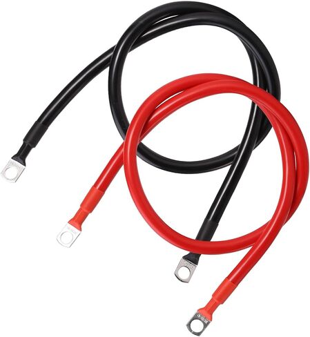 2 AWG Car Cables (3FT) - Heavy-Duty Power Inverter Wire Set with 3/8" Lugs for Automotive, RV, Boat & Motorcycle - Red & Black (Flexible, High-Current) in Kuwait