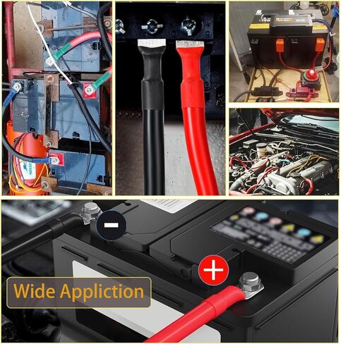 2 AWG Car Cables (3FT) - Heavy-Duty Power Inverter Wire Set with 3/8" Lugs for Automotive, RV, Boat & Motorcycle - Red & Black (Flexible, High-Current) in Kuwait