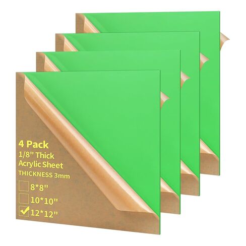 10 Pcs Colored Acrylic Sheets, Cast Acrylic Sheet 8 x 8 Inch(1/8" Thick), Laser Cutting Plastic Sheet for DIY Craft Items, Signs (No Transparent） in Kuwait