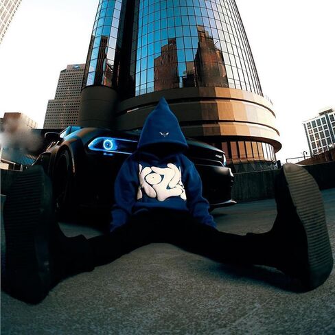 Y2k الهيب هوب هوديي الشرير القوطي فقاعة إلكتروني طباعة هوديي الجرونج البلوز البلوز Harajuku سترة الشارع الشهير (متوسط، أزرق) in Kuwait