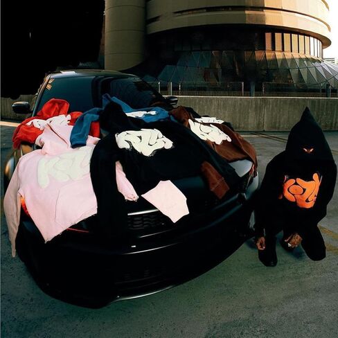 Y2k الهيب هوب هوديي الشرير القوطي فقاعة إلكتروني طباعة هوديي الجرونج البلوز البلوز Harajuku سترة الشارع الشهير (متوسط، أزرق) in Kuwait