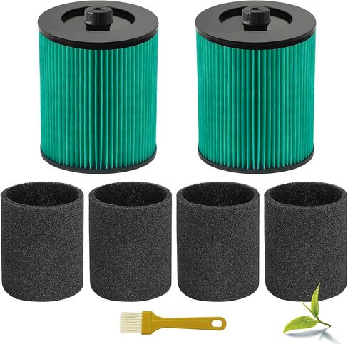 Universal 9 17907 Replacement Filter Fits Craftsman Shop Vacuum 5 Gal, 1992+ 6 Gallon& 1988+ 8,12,16,32 Gallon, Replaces Red Stripe Cartridge for Craftsman Wet Dry Vac with 2x Foam Sleeve in Saudi Arabia