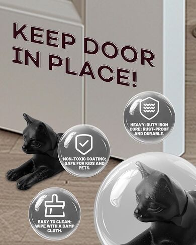 Vintage Cast Iron Cat Door Stop – Heavy-Duty Rust-Proof Door Holder for Home & Office, Handcrafted Antique Cute Vintage Rustic Door Stop in Kuwait