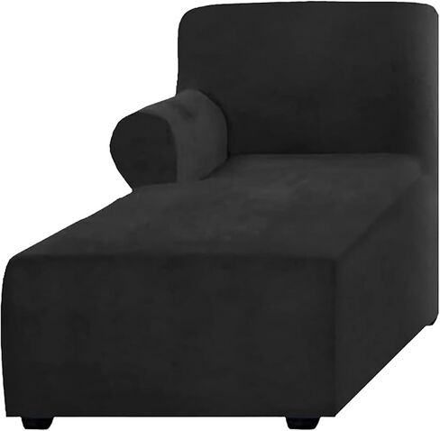 L Shaped Couch Cover Velvet Chaise Lounge Cover, Soft Chaise Slipcover with Left/Right Arm Furniture Protector for Living Room for loveseat sectional Sofa (Color : White, Size : Left) in Saudi Arabia