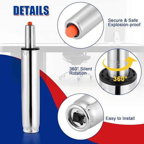 5.5" Office Chair Cylinder Replacement, Heavy Duty Hydraulic Gas Lift, Universal Size Fits Most Office Chairs, 5.5" Long Stroke Gas Lift in Saudi Arabia