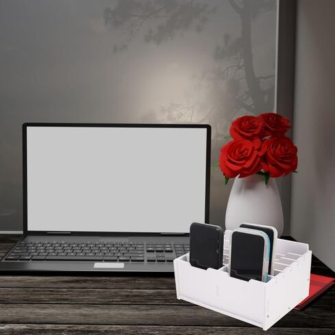 Multi-Grid Cell Phone Organizer Box with Divided Compartments Desktop Storage for Classroom Office Meetings Phone Holder 8.6X6.7X4 Inches in Saudi Arabia
