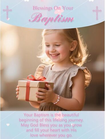 Adjustable Pink Pearl Cross Bracelet Baptism Confirmation First Communion Religious Gifts for Girls, Daughter, Granddaughter, Niece in Kuwait