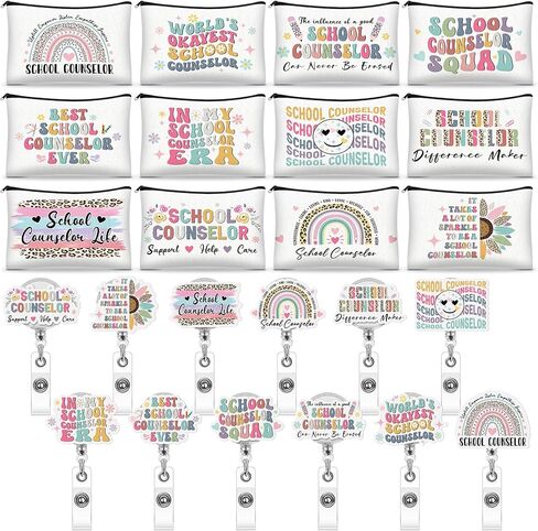24 Pcs Dental Assistant Appreciation Gifts Bulk 12 Makeup Bag 12 Retractable Badge Reels Toothbrush Tooth Medical Gift for Dentist Hygienist Student Assistant in Saudi Arabia