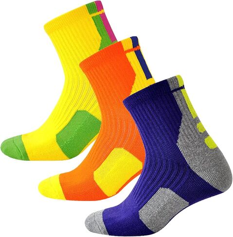 FOMANN Men's Cushioned Color Crew Socks 3 Pack Basketball Football Sport Socks in Saudi Arabia