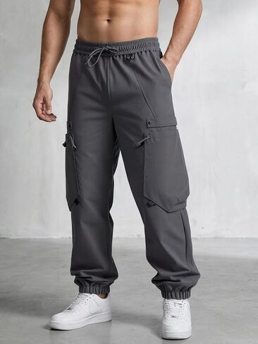 Men's Cargo Pants Drawstring Waist with Pockets Outdoor Hiking in Saudi Arabia