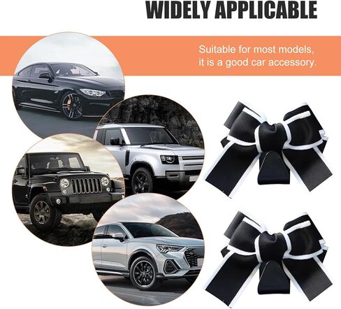 2 PCS Cute Bow Car Seat Headrest Hooks, S Type Back Seat Hanger, Universal Vehicle Storage Hanger for Handbag Purse Coat, Space-Saving Car Accessories (Black) in Saudi Arabia