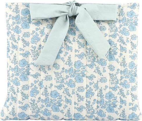 Quilted Bible Cove-r with Bow, Quilted Bible Carrying Case Blue Flower Pattern Bibl-e Sleeve Book Cove-r Washable Bag for Women Girls Lover Gifts(Color:Blue) in Kuwait