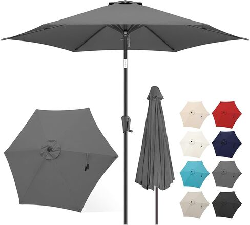 FLAME&SHADE 9 ft Double Top Solar Patio Outdoor Umbrella with 40 LED Lighted and Tilt, Market Table Umbrella for Pool, Porch, Garden, Deck, Yard Red in Saudi Arabia