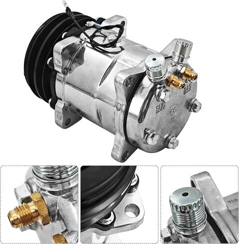 345-4547 ضاغط مكيف الهواء SD5H09 12 فولت متوافق مع كاتربيلر كات 259D 279D 289D 299D 257D 277D 287D 236D 242D 246D 262D 272D يستبدل # CA345-4547 3454547 5093951 in Kuwait