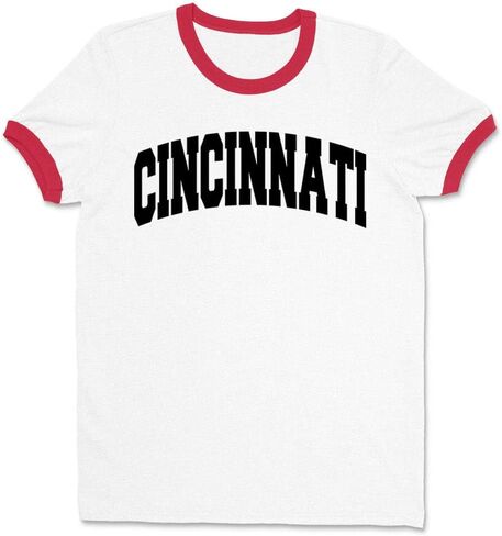 Cincinnati College Style Ringer Tee Shirt Unisex in Saudi Arabia