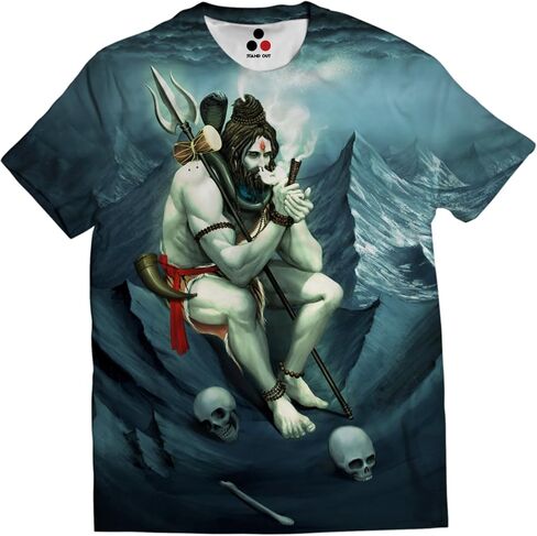 STAND OUT All Over Sublimation Printed Shiva, Krishna, Hanuman, Kali, Ram, Narasimha, Buddha Hindu Gods Dry Fit T-Shirts in Saudi Arabia