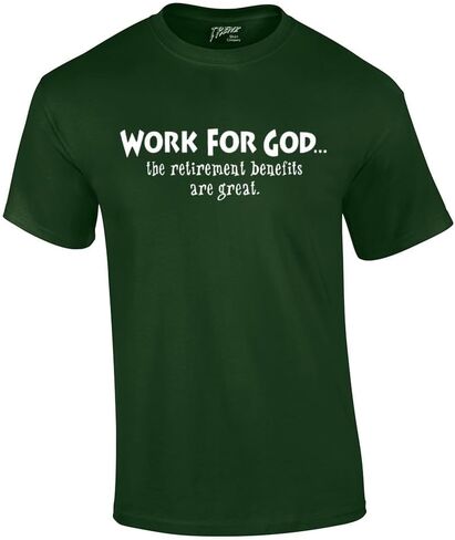 تي شيرت Trenz Shirt Company Christian تي شيرت Work for God The Benefit رائع بأكمام قصيرة in Kuwait