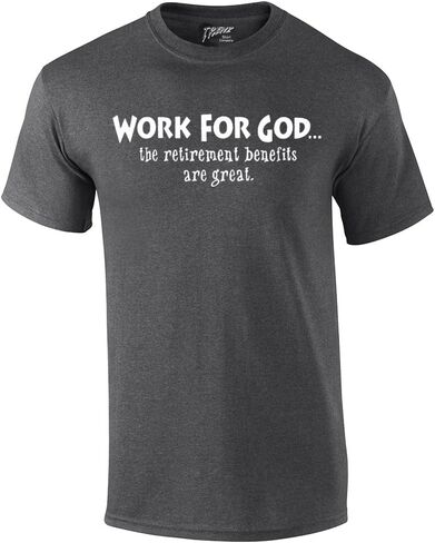 تي شيرت Trenz Shirt Company Christian تي شيرت Work for God The Benefit رائع بأكمام قصيرة in Kuwait