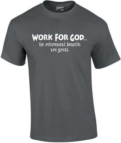 تي شيرت Trenz Shirt Company Christian تي شيرت Work for God The Benefit رائع بأكمام قصيرة in Kuwait