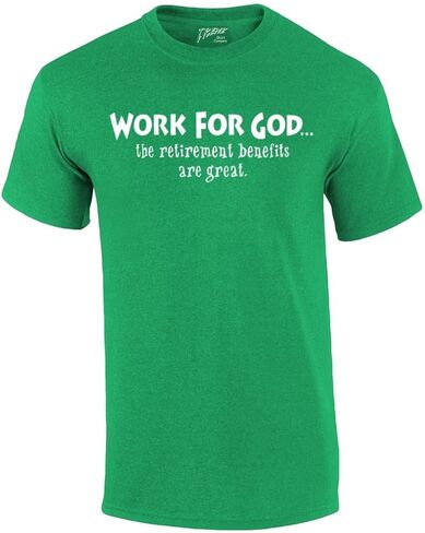 تي شيرت Trenz Shirt Company Christian تي شيرت Work for God The Benefit رائع بأكمام قصيرة in Kuwait