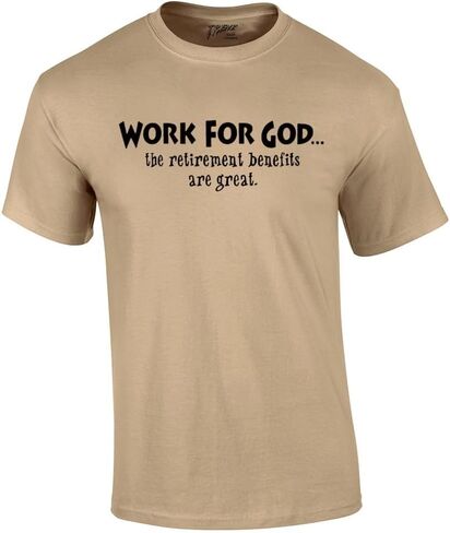تي شيرت Trenz Shirt Company Christian تي شيرت Work for God The Benefit رائع بأكمام قصيرة in Kuwait