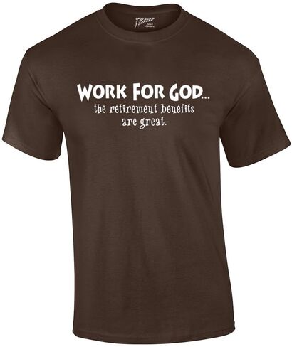تي شيرت Trenz Shirt Company Christian تي شيرت Work for God The Benefit رائع بأكمام قصيرة in Kuwait