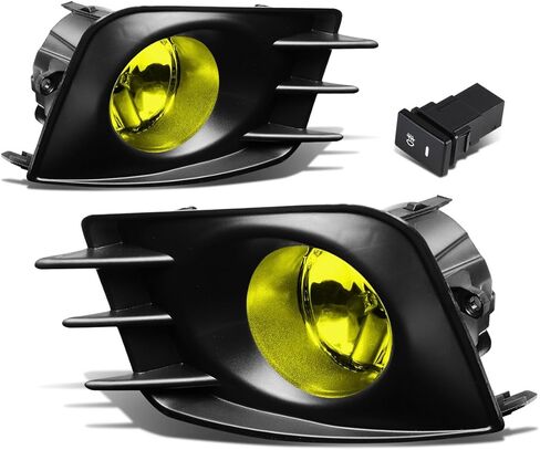 Auto Dynasty Fog Lights Assembly Compatible with 2011-2013 Toyota Scion tC, Fog Lamp Replacement with Bezel and Wiring Kit Switch, Driver and Passenger Side, Amber Lens in Saudi Arabia