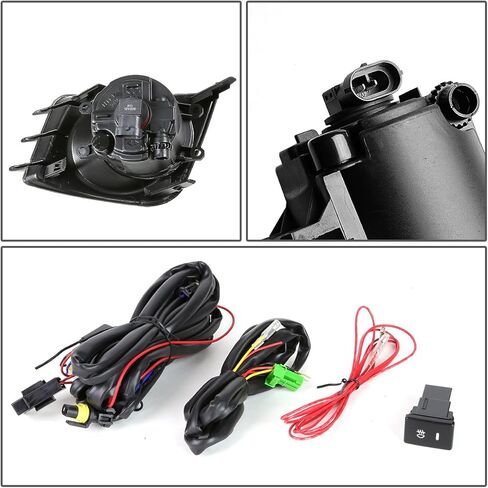 Auto Dynasty Fog Lights Assembly Compatible with 2011-2013 Toyota Scion tC, Fog Lamp Replacement with Bezel and Wiring Kit Switch, Driver and Passenger Side, Amber Lens in Saudi Arabia