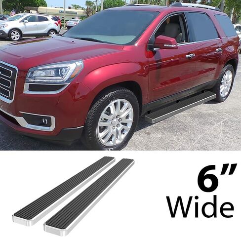 قضبان جانبية للوحة الجري HD Ridez مقاس 6 بوصات من الفولاذ المقاوم للصدأ المصقول متوافقة مع Chevy Traverse 2007-2017 وBuick Enclave 2007-2009 (باستثناء Denali) (قضبان جانبية لخطوات Nerf Bar) in Saudi Arabia