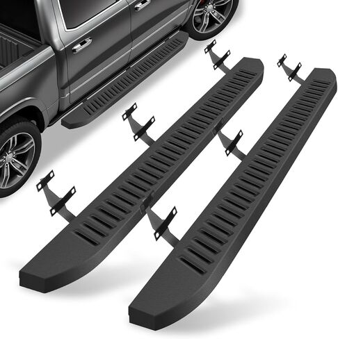 لوحات تشغيل مقاس 86 بوصة متوافقة مع 2015-2024 Ford F-150 SuperCrew Cab و2017-2024 Ford F250 F350 Super Duty Crew Cab، وخطوات جانبية من الفولاذ الكربوني وقضبان Nerf لأربعة أبواب كاملة الحجم in Kuwait