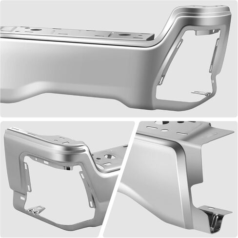 DNA MOTORING Pair of Rear Bumper Compatible with 2023-2025 Ford F250 SD, F350 SD, F450 SD, w/o Parking Sensor Holes, FO1102410, Chrome, BUMP-R-F25023-C-01-CH in Saudi Arabia