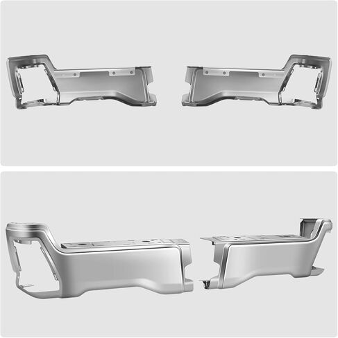 DNA MOTORING Pair of Rear Bumper Compatible with 2023-2025 Ford F250 SD, F350 SD, F450 SD, w/o Parking Sensor Holes, FO1102410, Chrome, BUMP-R-F25023-C-01-CH in Saudi Arabia