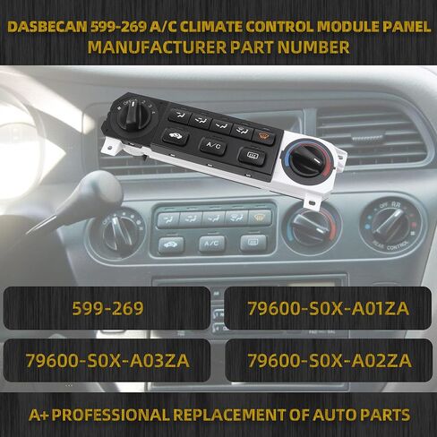Dasbecan 599-269 AC Heater Climate Control Panel Compatible with 1999-2004 Honda Odyssey LX 3.5L V6, Cab Air Conditioning Controller Switch, Replace# 79600-S0X-A01ZA,79600-S0X-A03ZA,79600-S0X-A02ZA in Saudi Arabia