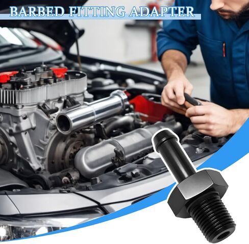 Car 1/8" NPT Male to 1/4" Hose Barb Fitting Adapter, Aluminum Anodized Nipple Straight 1/8" NPT to 1/4" Auto Hose Fuel Line Connector, Universal for Trucks RVs Sedans in Saudi Arabia
