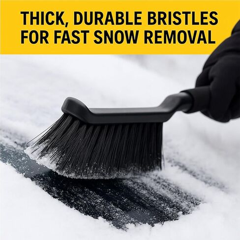 17" Snow Brush and Ice Scraper, Compact Car Snow Removal Tool with Durable Brush Head & Ice Scraper Winter Windshield Cleaner with Comfortable Grip in Kuwait