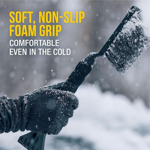 17" Snow Brush and Ice Scraper, Compact Car Snow Removal Tool with Durable Brush Head & Ice Scraper Winter Windshield Cleaner with Comfortable Grip in Kuwait