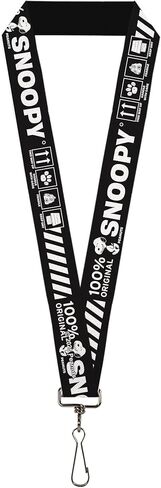 Buckle-Down Peanuts Lanyard, Peanuts Snoopy Care Symbols 100% Original Black White, Elastic in Saudi Arabia