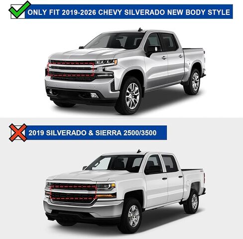 Running Boards Compatible with 2019-2025 Chevy Silverado/Sierra 1500 Crew Cab & 2020-2025 Chevy Silverado/Sierra 2500HD 3500HD Crew Cab, 4.3 Inch Side Steps and Carbon Steel Nerf Bars. in Kuwait
