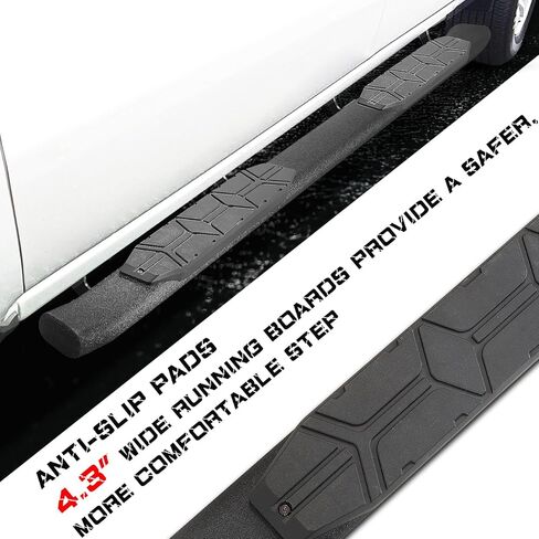Running Boards Compatible with 2019-2025 Chevy Silverado/Sierra 1500 Crew Cab & 2020-2025 Chevy Silverado/Sierra 2500HD 3500HD Crew Cab, 4.3 Inch Side Steps and Carbon Steel Nerf Bars. in Kuwait