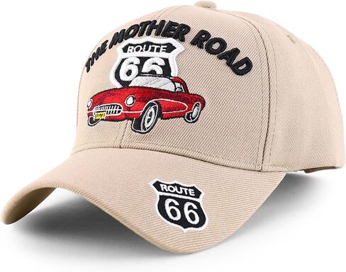Trendy Apparel Shop Route 66 The Mother Road Puff Embroidered Structured Baseball Cap in Saudi Arabia