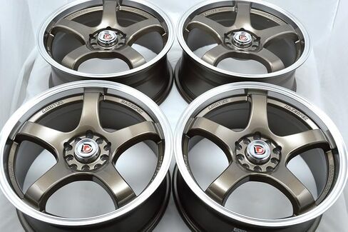 18" Wheels Rims ddr fuzion Bronze with Polished Lip Finish 18x8 5x100 5x114.3 35mm Offset 5 Lugs 5x100/114.3 (Set of 4) in Saudi Arabia