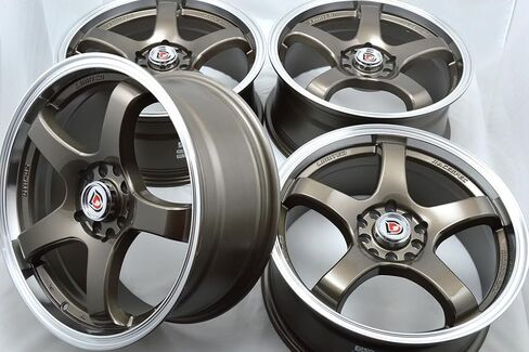 18" Wheels Rims ddr fuzion Bronze with Polished Lip Finish 18x8 5x100 5x114.3 35mm Offset 5 Lugs 5x100/114.3 (Set of 4) in Saudi Arabia