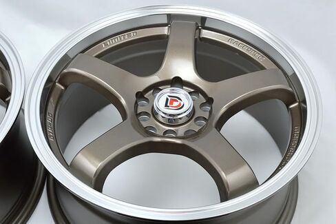 18" Wheels Rims ddr fuzion Bronze with Polished Lip Finish 18x8 5x100 5x114.3 35mm Offset 5 Lugs 5x100/114.3 (Set of 4) in Saudi Arabia