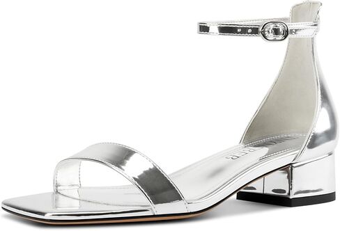 TNYNFBEB Womens Chunky Block Low Heel Square Toe Sandals Ankle Strap Buckle Prom Dress Basic Classic Patent Leather Summer 1.4 Inches Heels in Saudi Arabia