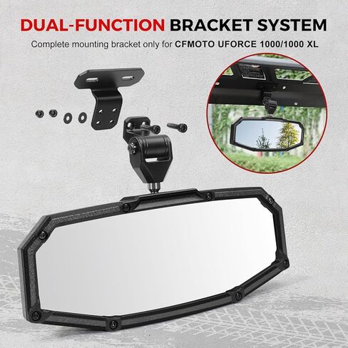 Rear View Mirror, UTV Mirror Dual Compatible with CFMOTO UFORCE 1000/1000 XL & Polaris Ranger 500 570 900 XP 1000 XP/Crew 2017-2025, Adjustable Detachable Bracket System, Patent-Pending Flag Design in Kuwait
