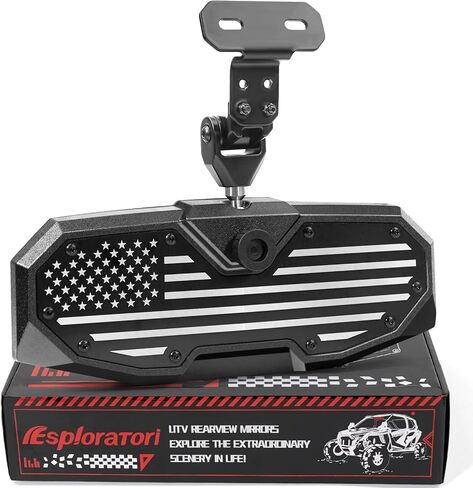 Rear View Mirror, UTV Mirror Dual Compatible with CFMOTO UFORCE 1000/1000 XL & Polaris Ranger 500 570 900 XP 1000 XP/Crew 2017-2025, Adjustable Detachable Bracket System, Patent-Pending Flag Design in Kuwait