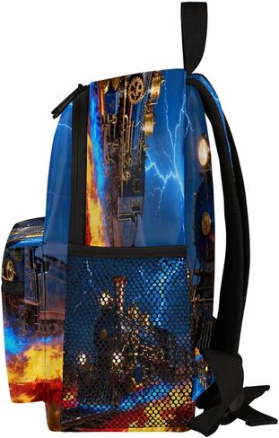 AUUXVA Toddler Backpack for Boys Girls, Lightning Little Kids Preschool Kindergarten Bookbags Mini School Bag Daycare Backpacks with Chest Strap for Nursery Travel(Fire Train) in Saudi Arabia