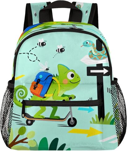 AUUXVA Toddler Backpack for Boys Girls, Lightning Little Kids Preschool Kindergarten Bookbags Mini School Bag Daycare Backpacks with Chest Strap for Nursery Travel(Fire Train) in Saudi Arabia